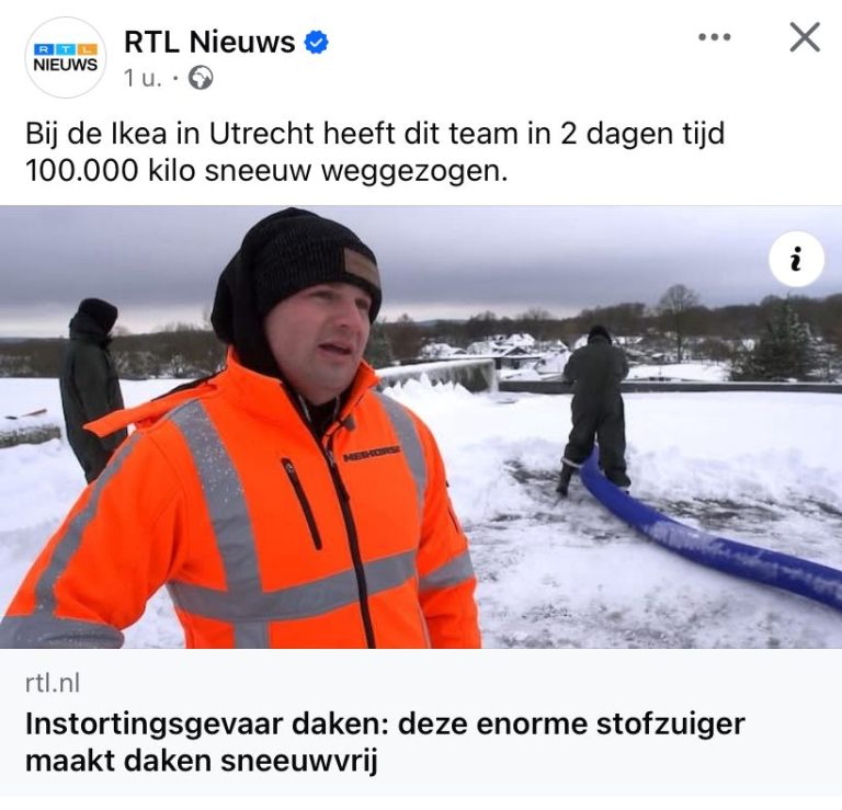 HOT item: extreme drukte bij Methorst, sneeuw van daken verwijderen door heel Nederland